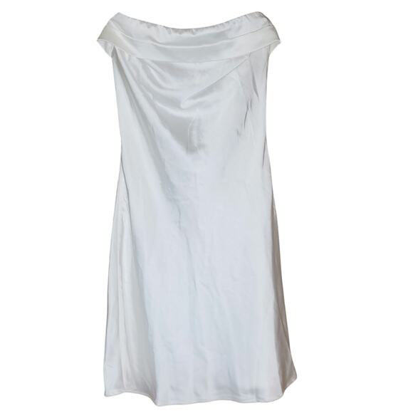 NWT Realtix strapless white mini dress backless satin silk sexy size small - Picture 1 of 11